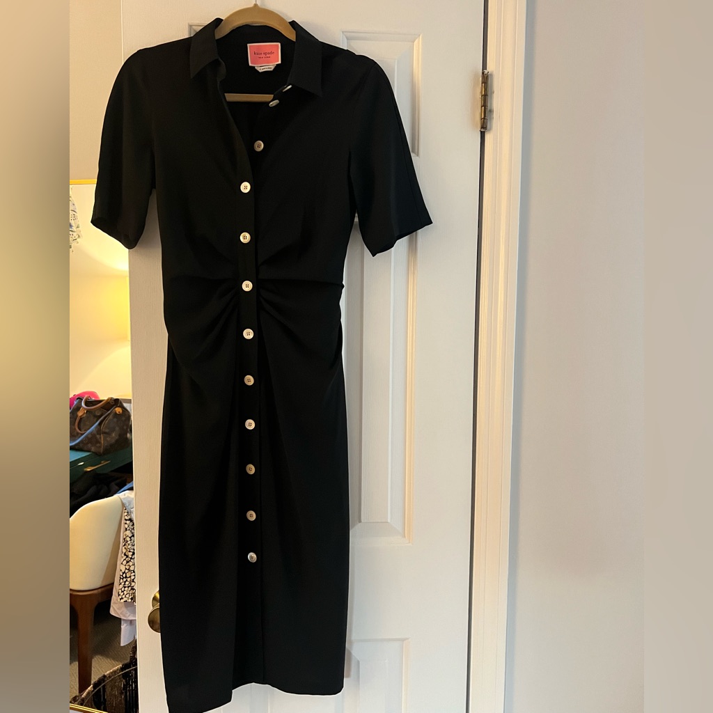 Kate Spade Black Silk Shirt Dress